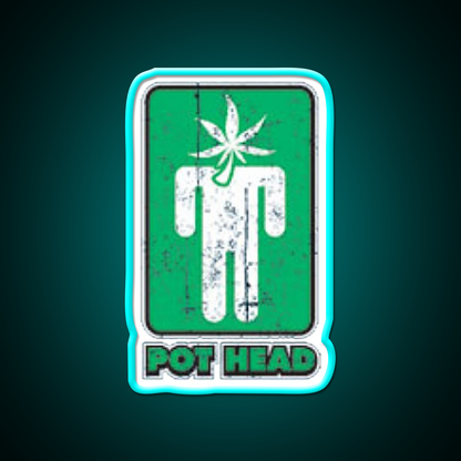 Pothead Hemp Inspired Green Leaf Led Neon Sign Rgb Color - Size and dimension reference