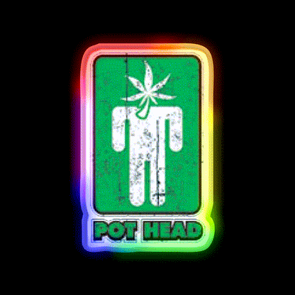 Pothead Hemp Inspired Green Leaf Led Neon Sign Rgb Color - LED neon sign close-up detail