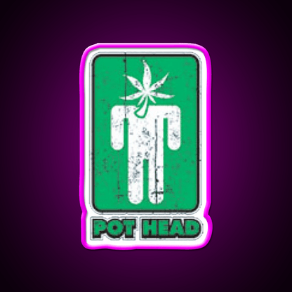 Pothead Hemp Inspired Green Leaf Led Neon Sign Rgb Color - Shineneon