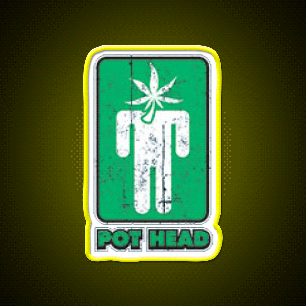 Pothead Hemp Inspired Green Leaf Led Neon Sign Rgb Color - Custom LED neon sign front view