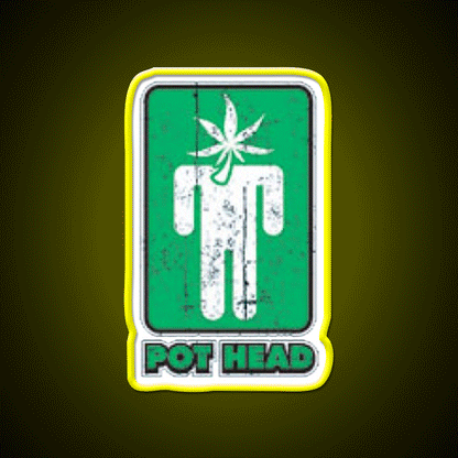 Pothead Hemp Inspired Green Leaf Led Neon Sign Rgb Color - Custom LED neon sign front view