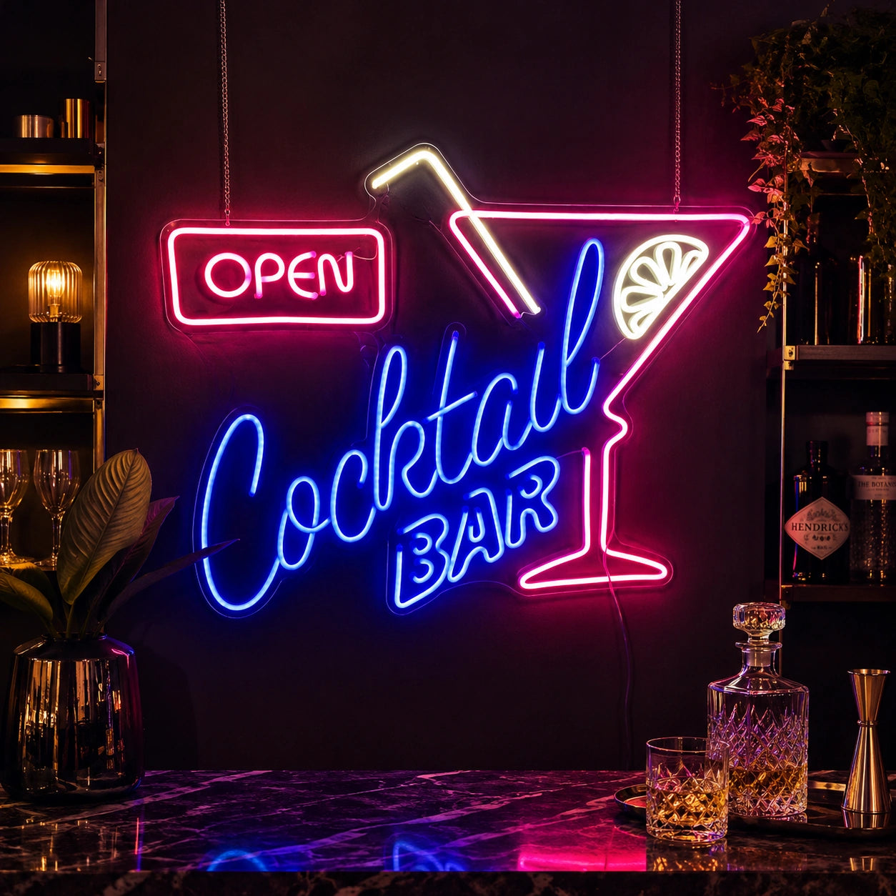 Potted Cocktail Bar Neon Sign LED Neon Sign high-converting product image