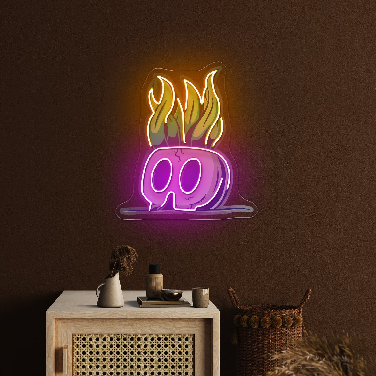 Potted Plant Skull Head Cartoon Led Neon Sign Light Custom Led Signs - Shineneon