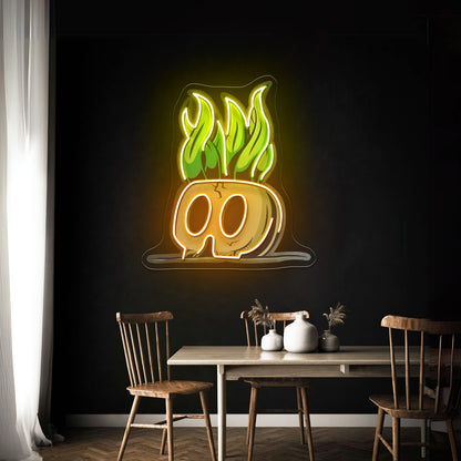 Potted Plant Skull Head Cartoon Led Neon Sign Light Custom Led Signs - Shineneon