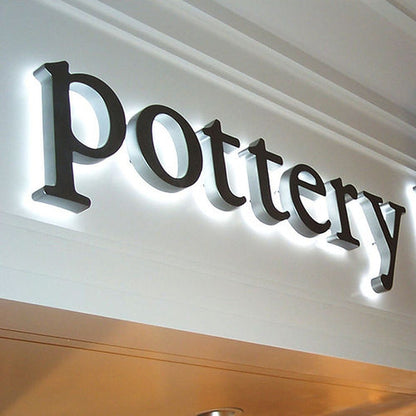 Pottery 3D Backlit Channel Letters Led Light Sign