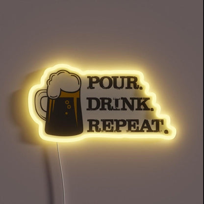 Pour Drink Repeat Rgb Led Neon Sign - Shineneon