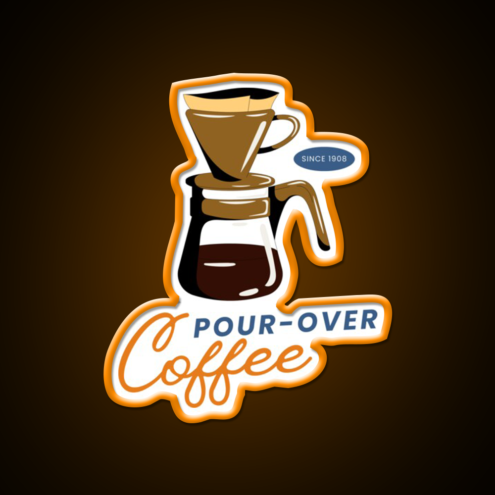 Pour Over Support Cafe Led Neon Sign Espresso Bar Art Rgb Color