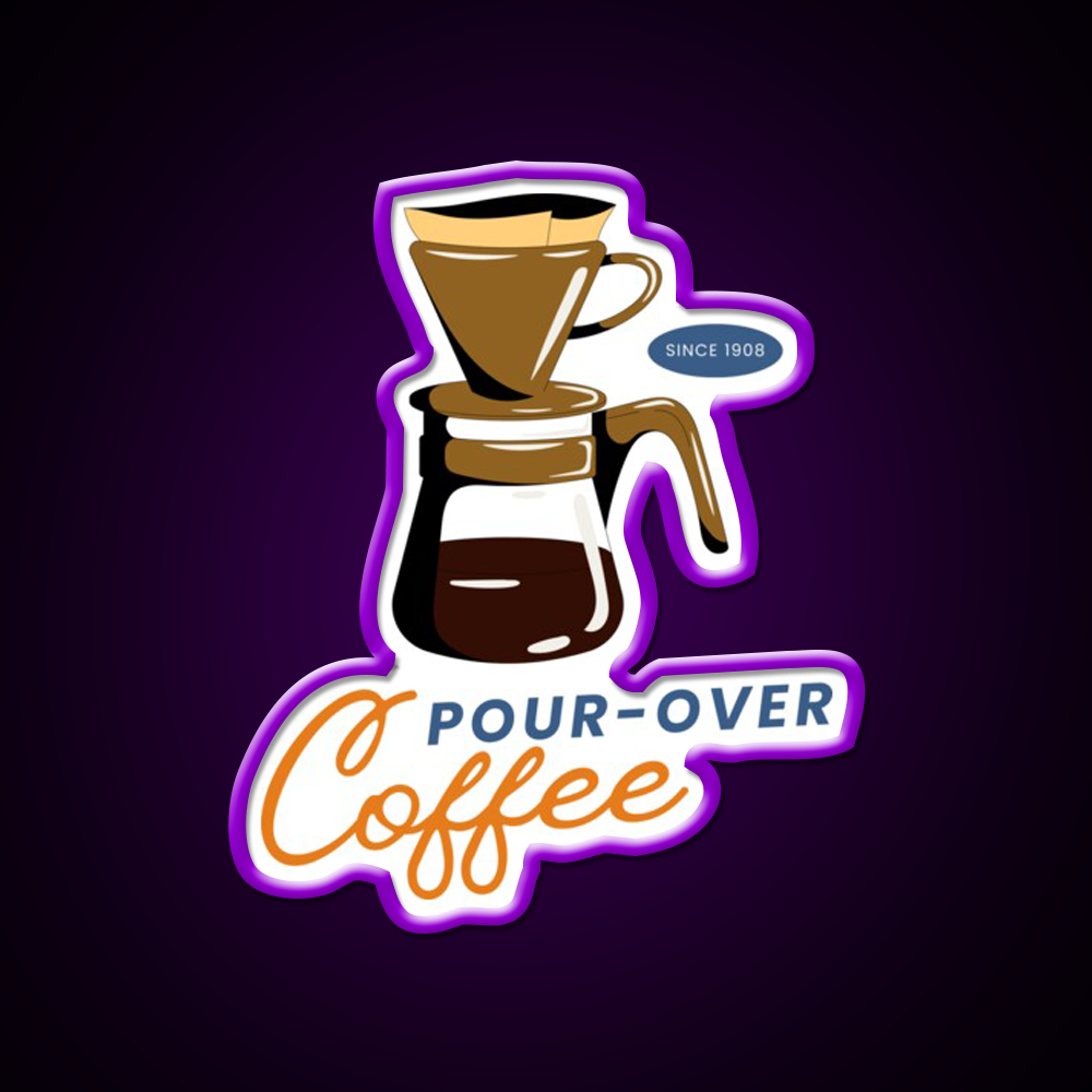 Pour Over Support Cafe Led Neon Sign Espresso Bar Art Rgb Color