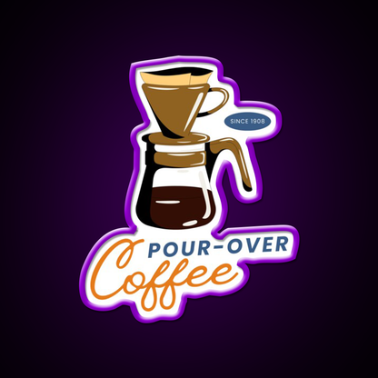 Pour Over Support Cafe Led Neon Sign Espresso Bar Art Rgb Color