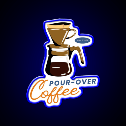 Pour Over Support Cafe Led Neon Sign Espresso Bar Art Rgb Color - Shineneon