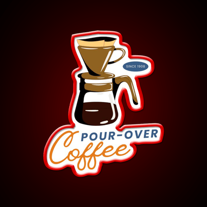 Pour Over Support Cafe Led Neon Sign Espresso Bar Art Rgb Color - Shineneon