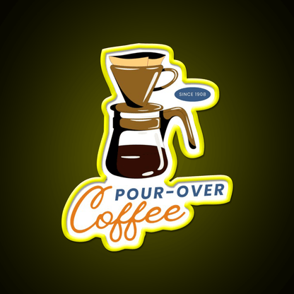 Pour Over Support Cafe Led Neon Sign Espresso Bar Art Rgb Color - Shineneon