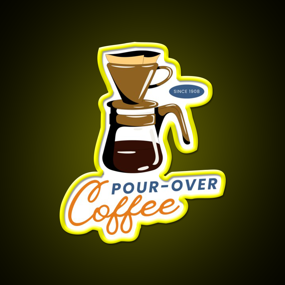 Pour Over Support Cafe Led Neon Sign Espresso Bar Art Rgb Color