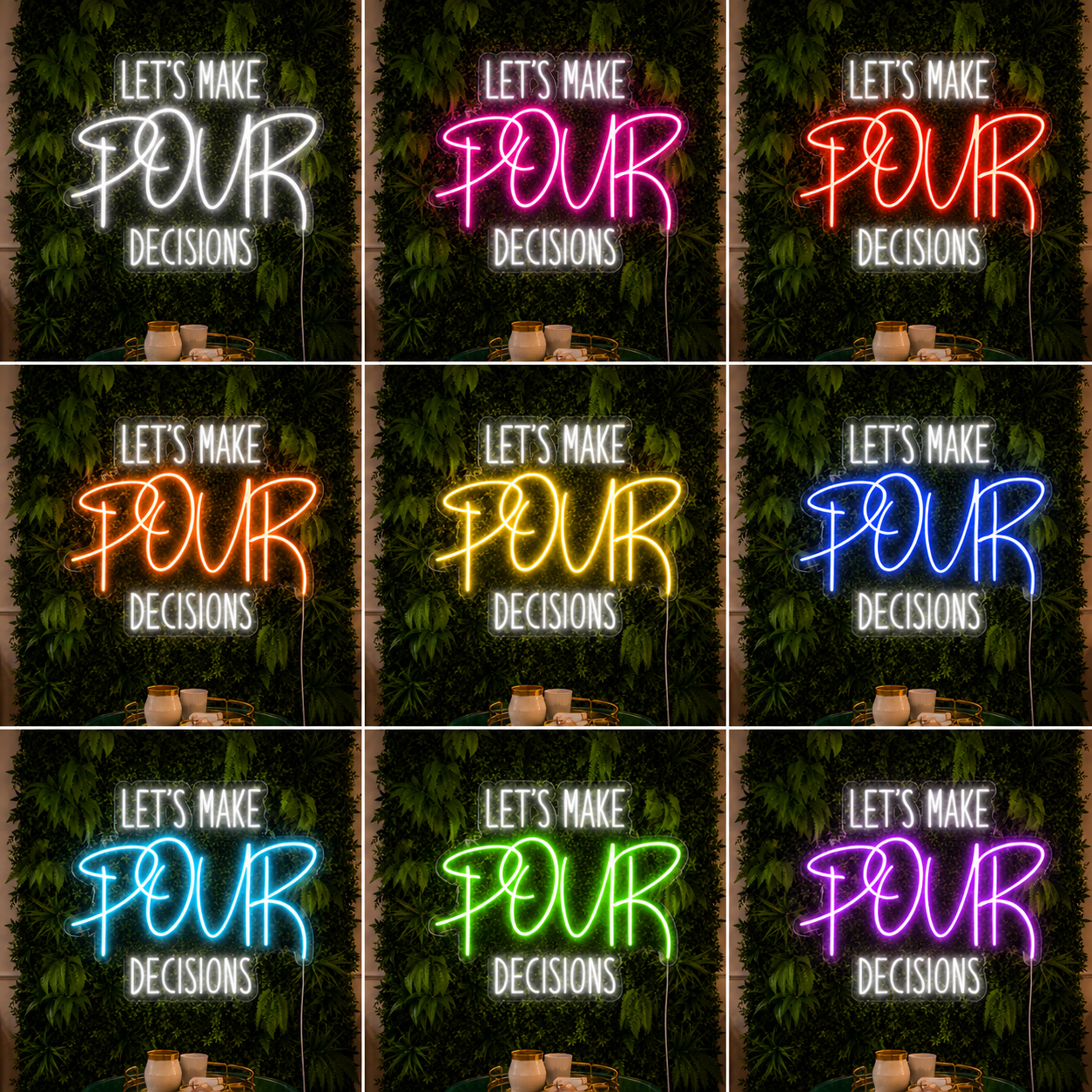 Pour Wall Decor LED Neon Sign color grid