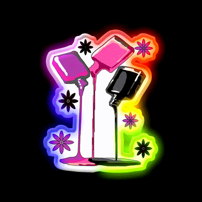 Pouring Nail Polish Nail Salon Led Neon Sign Rgb Color - LED neon sign close-up detail