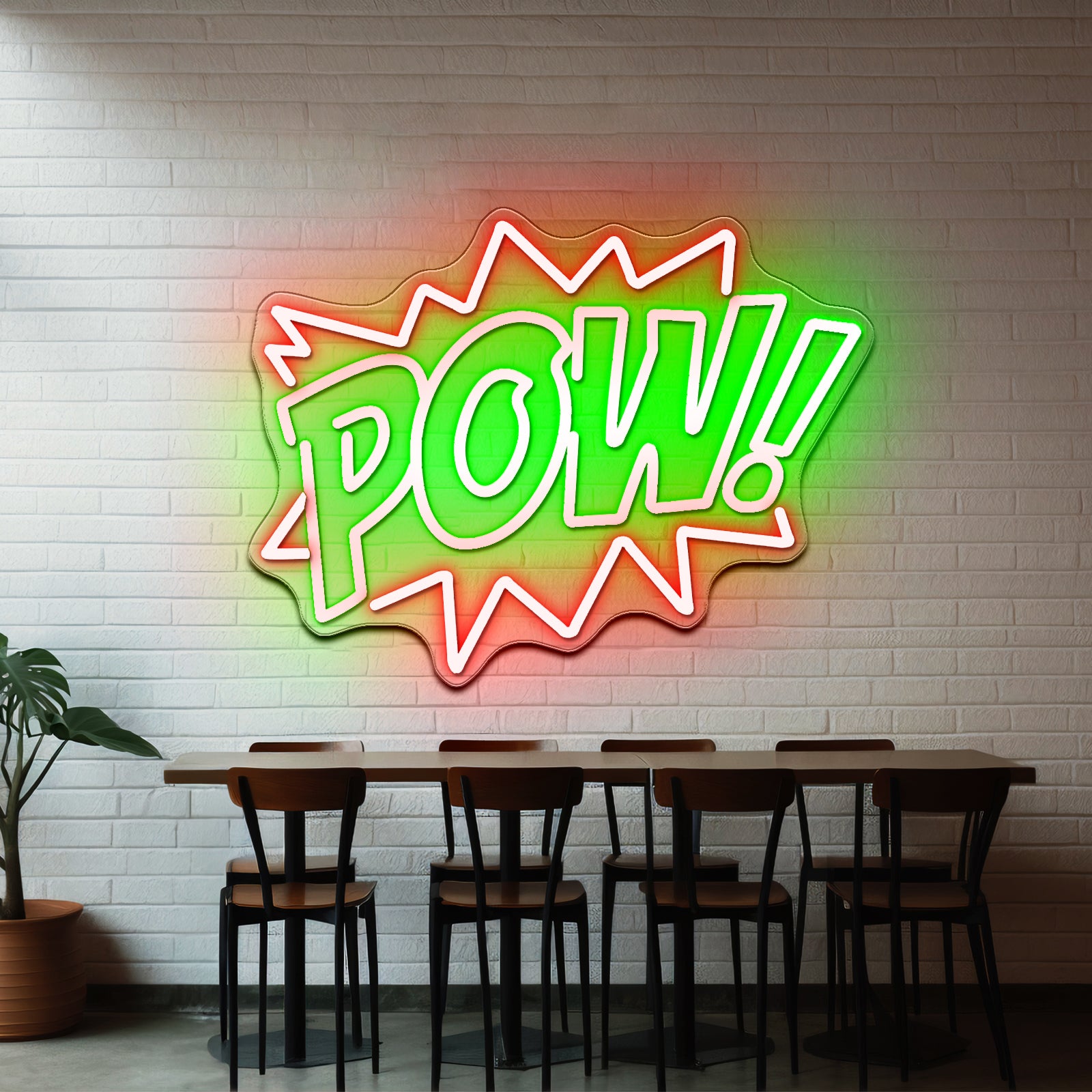 Pow Funny Led Enon Signs For Kids Room