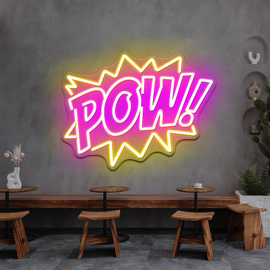 Pow Funny Led Enon Signs For Kids Room