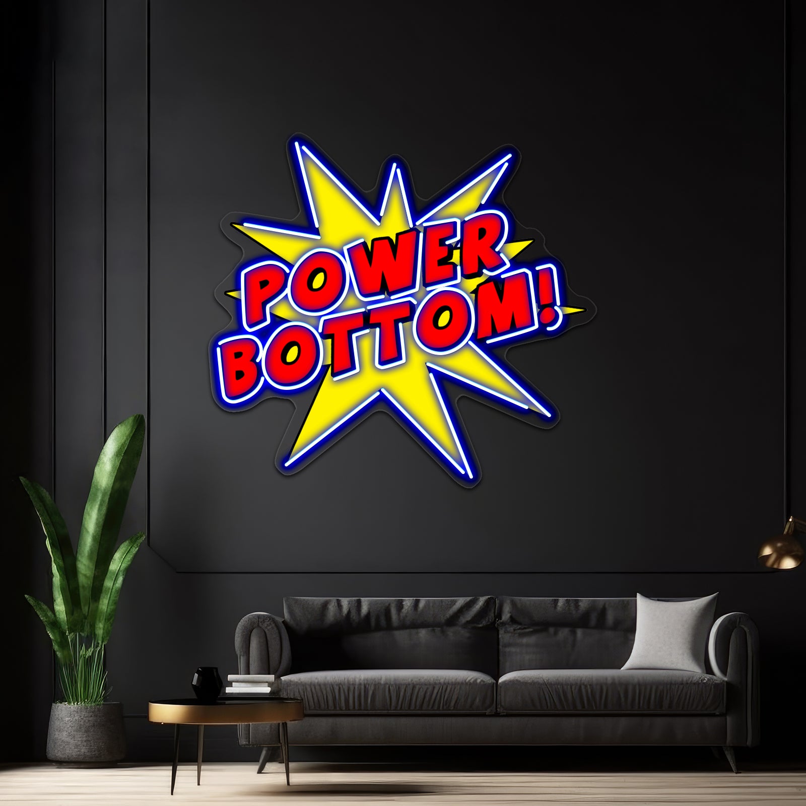 Power Bottom Artwork Led Signs For Bedroom | Shineneon