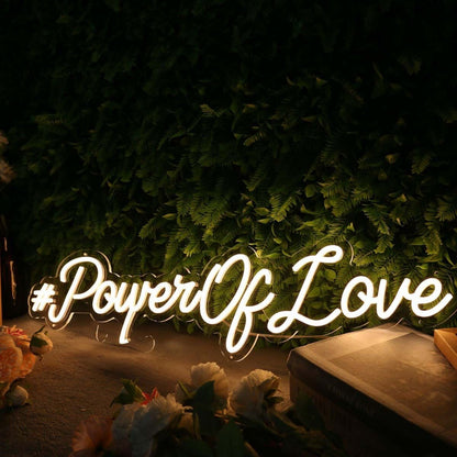 Power Of Love Yellow Led Neon Sign - Shineneon