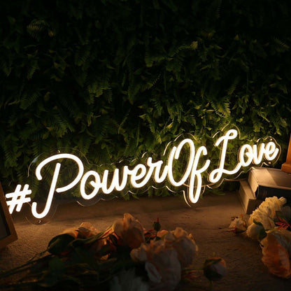 Power Of Love Yellow Led Neon Sign - Shineneon