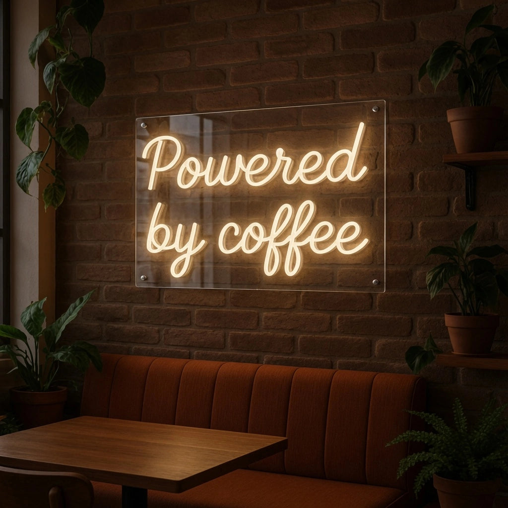 Powered By Coffee LED Neon Sign Home Art - 01 Original Product Image