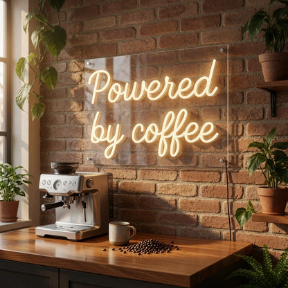 Powered By Coffee LED Neon Sign Home Art - 02 High-Converting Product Image
