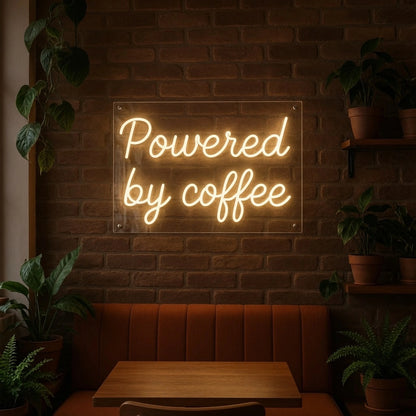 Powered By Coffee LED Neon Sign Home Art - 04 Size Image