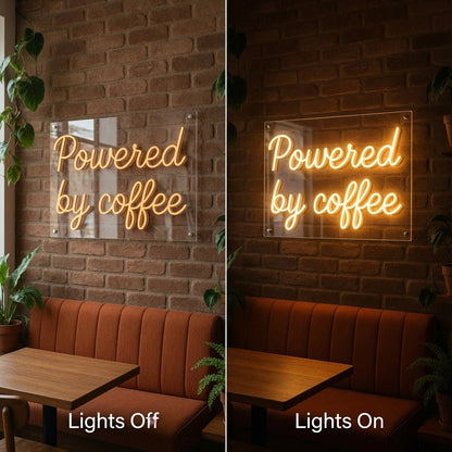 Powered By Coffee LED Neon Sign Home Art - Shineneon
