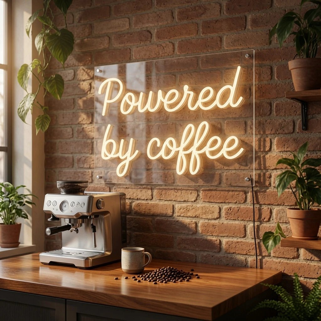 Powered By Coffee LED Neon Sign Home Art - Shineneon