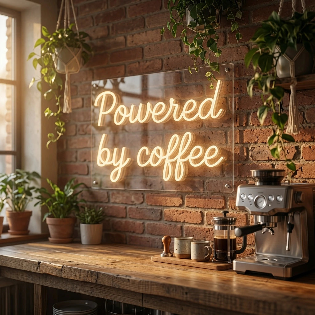 Powered By Coffee LED Neon Sign Wall Decor - 02 High-Converting Product Image