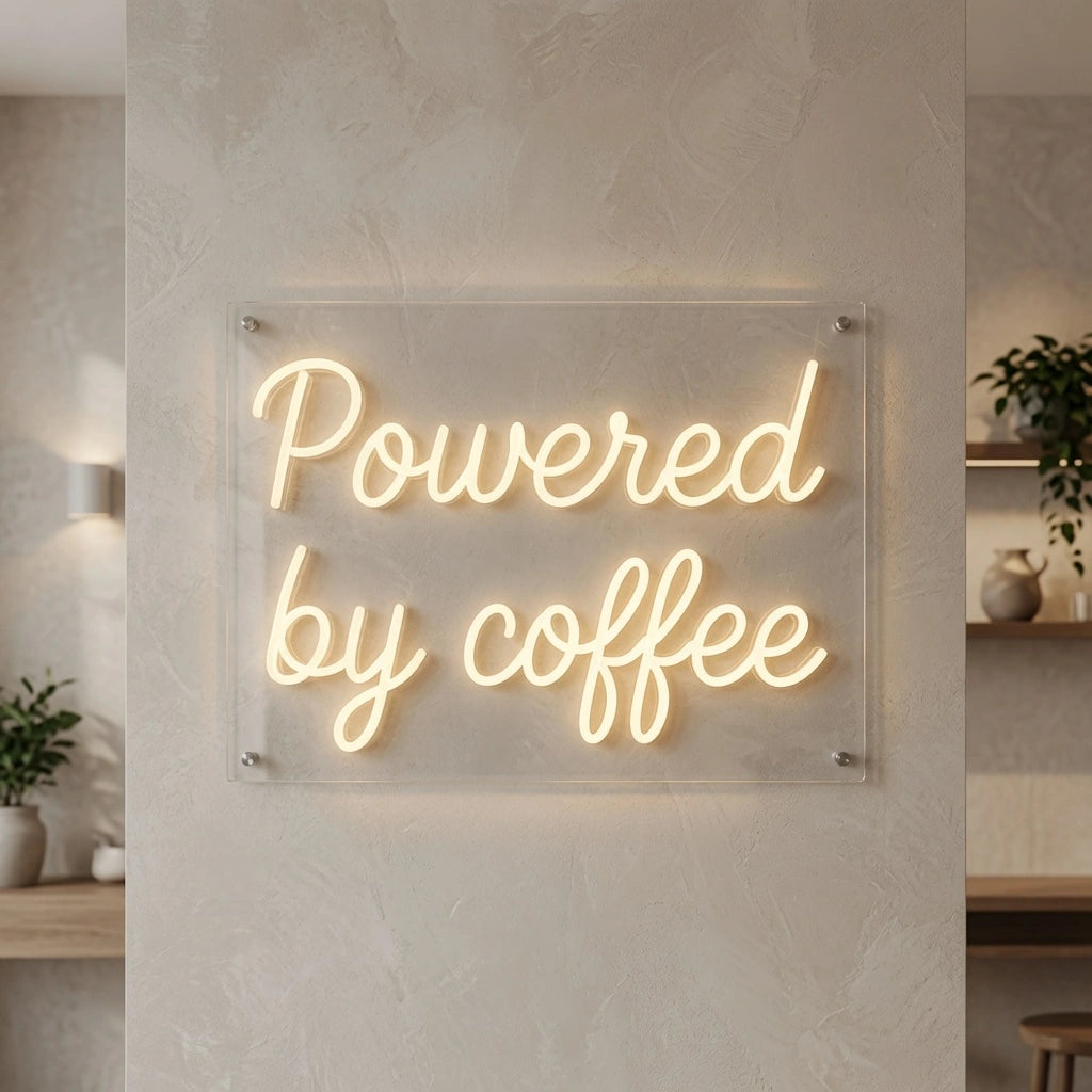 Powered By Coffee LED Neon Sign Wall Decor - 04 Size Image