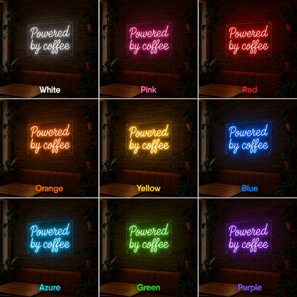 Powered By Coffee LED Neon Sign Wall Neon Sign - 05 Color Grid
