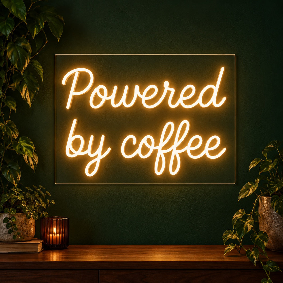 Powered By Coffee LED Neon Sign - product hero