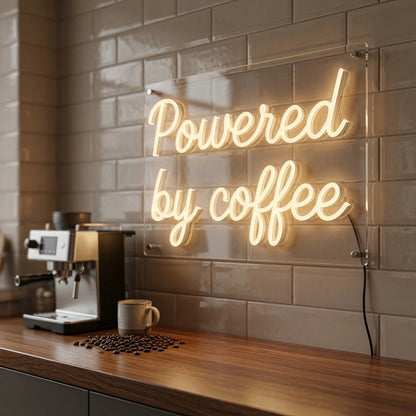 Powered By Coffee Wall Decor LED Neon Sign - 02 High-Converting Product Image