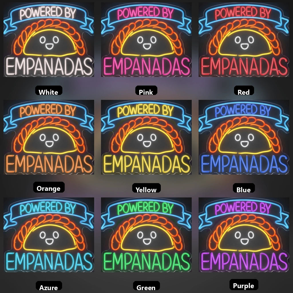 Powered By Empanadas LED Neon Sign - 05 Color Grid