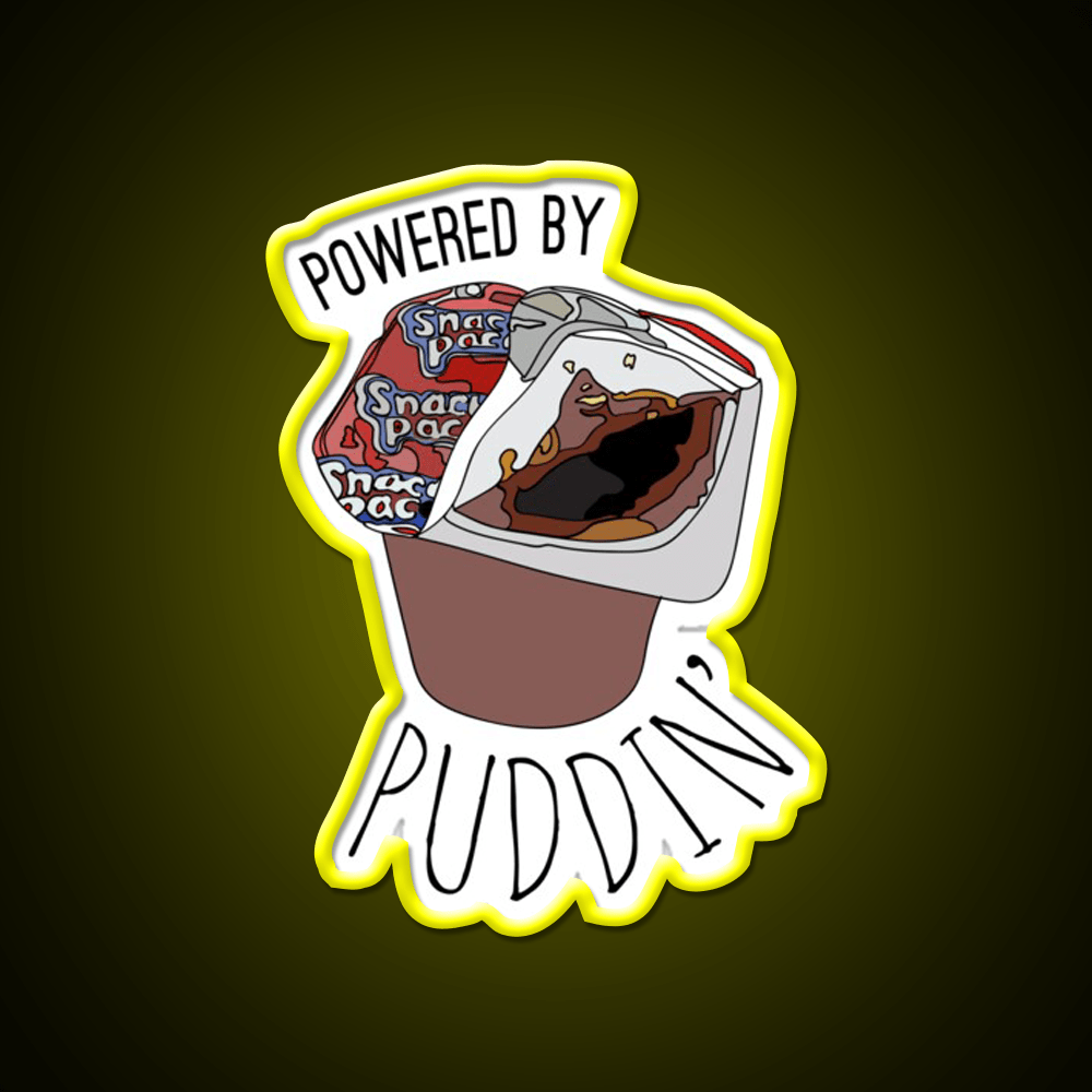 Powered By Puddin Snack Food Led Neon Sign Rgb Color - Shineneon