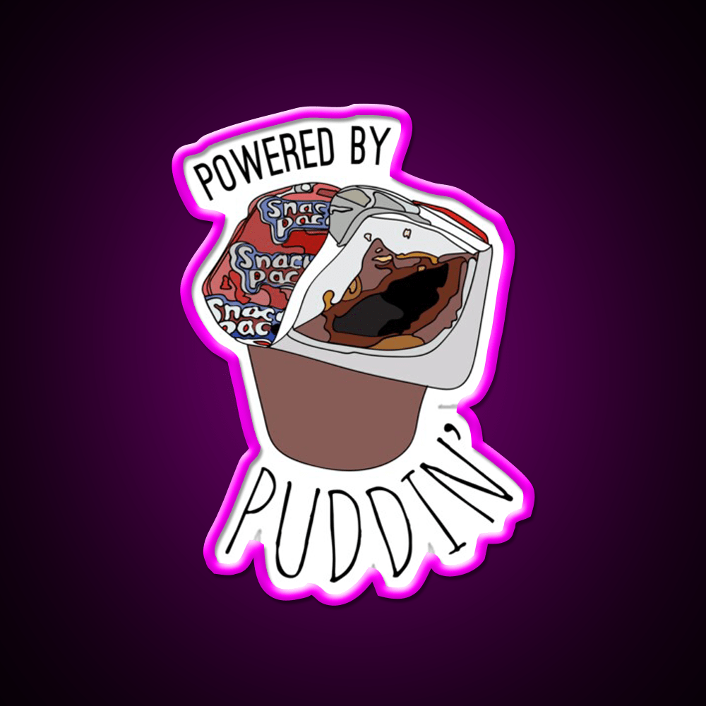 Powered By Puddin Snack Food Led Neon Sign Rgb Color - Shineneon