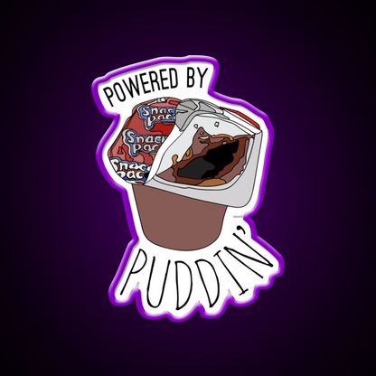 Powered By Puddin Snack Food Led Neon Sign Rgb Color - Shineneon