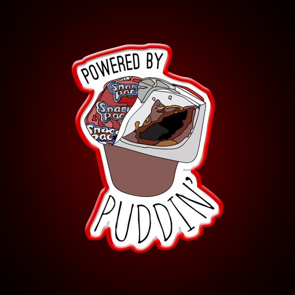 Powered By Puddin Snack Food Led Neon Sign Rgb Color - Shineneon