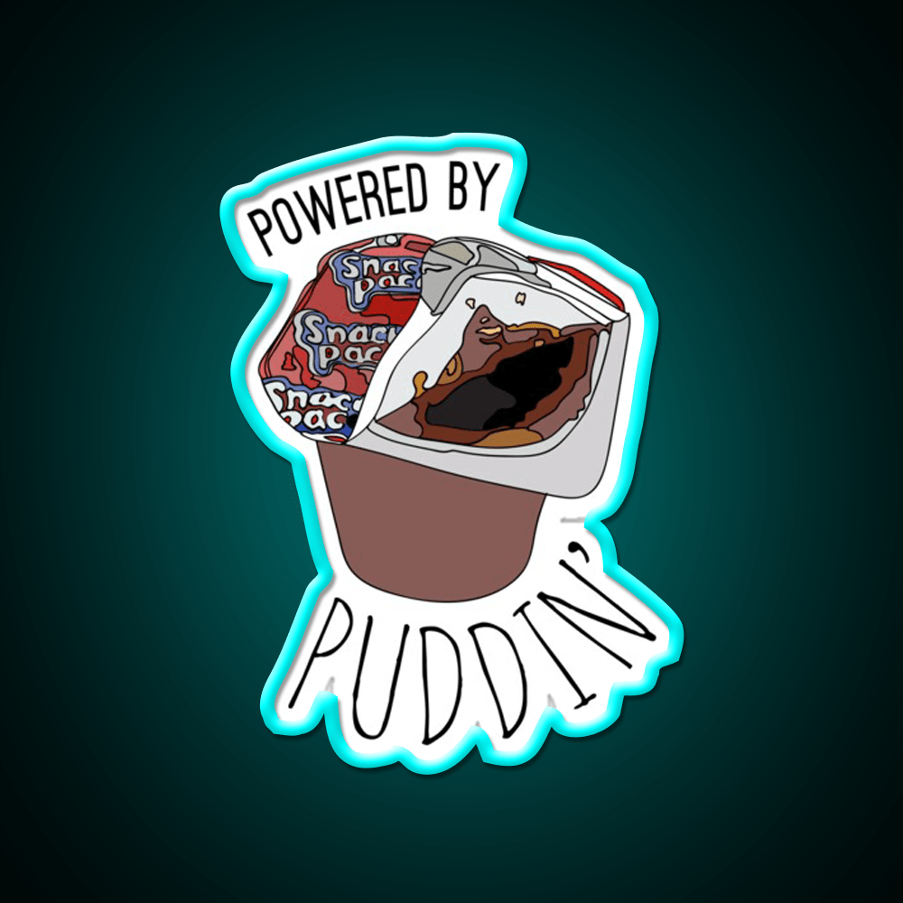 Powered By Puddin Snack Food Led Neon Sign Rgb Color - Shineneon