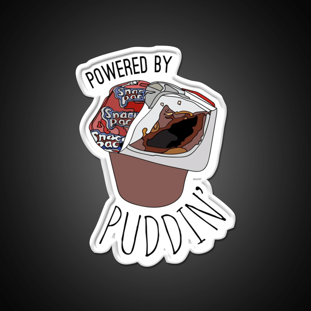 Powered By Puddin Snack Food Led Neon Sign Rgb Color - Shineneon
