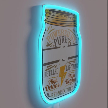 Powered By Pure Moonshine Distillery Lovers Tee Rgb Led Neon Sign - Shineneon