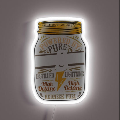 Powered By Pure Moonshine Distillery Lovers Tee Rgb Led Neon Sign - Shineneon