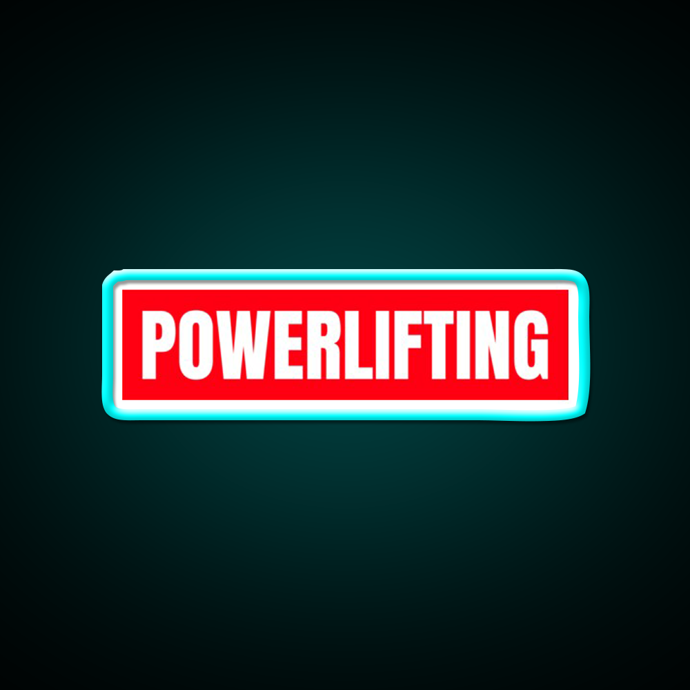 Powerlifting Red Logo Gym Fitness Led Neon Sign Rgb Color