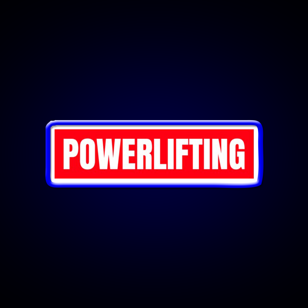 Powerlifting Red Logo Gym Fitness Led Neon Sign Rgb Color