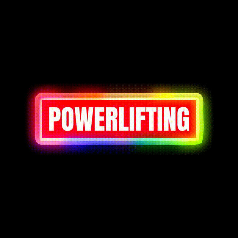Powerlifting Red Logo Gym Fitness Led Neon Sign Rgb Color