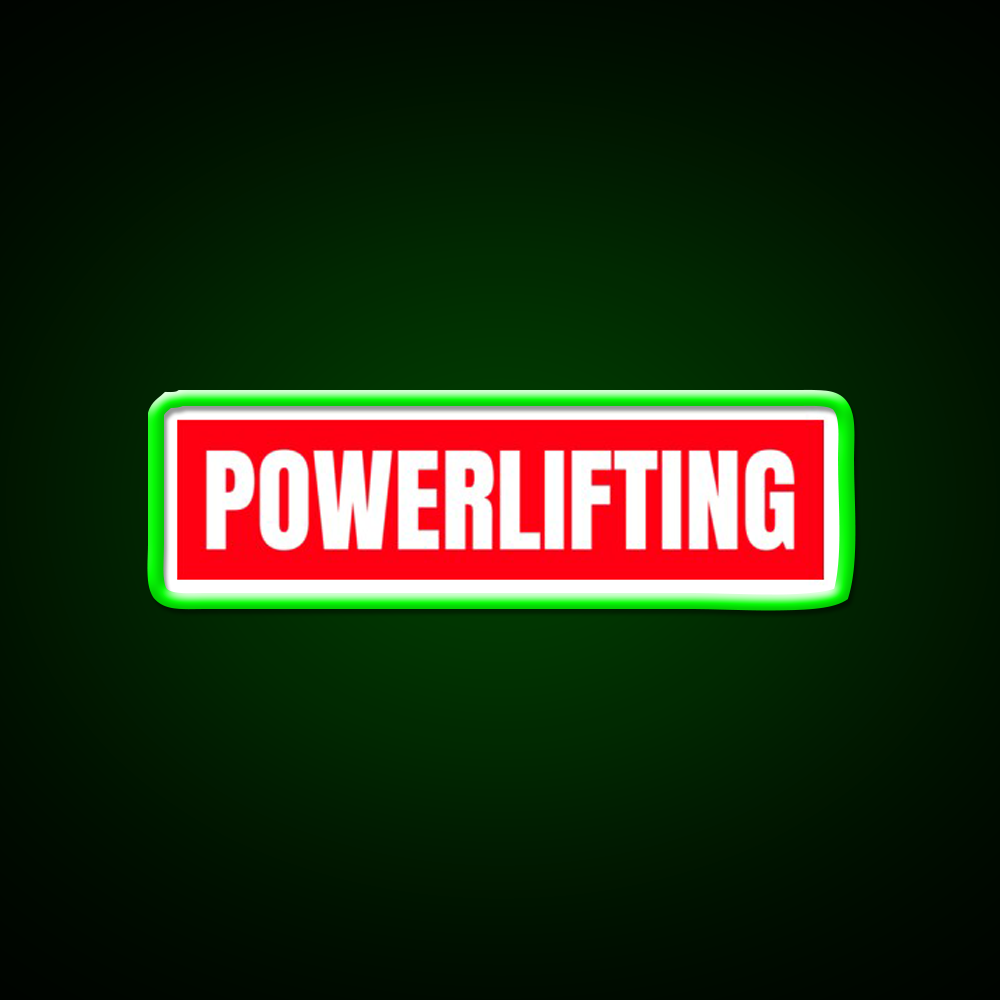 Powerlifting Red Logo Gym Fitness Led Neon Sign Rgb Color