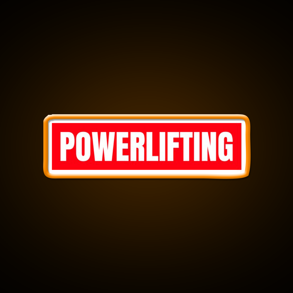Powerlifting Red Logo Gym Fitness Led Neon Sign Rgb Color