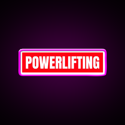 Powerlifting Red Logo Gym Fitness Led Neon Sign Rgb Color