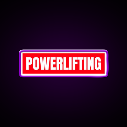 Powerlifting Red Logo Gym Fitness Led Neon Sign Rgb Color